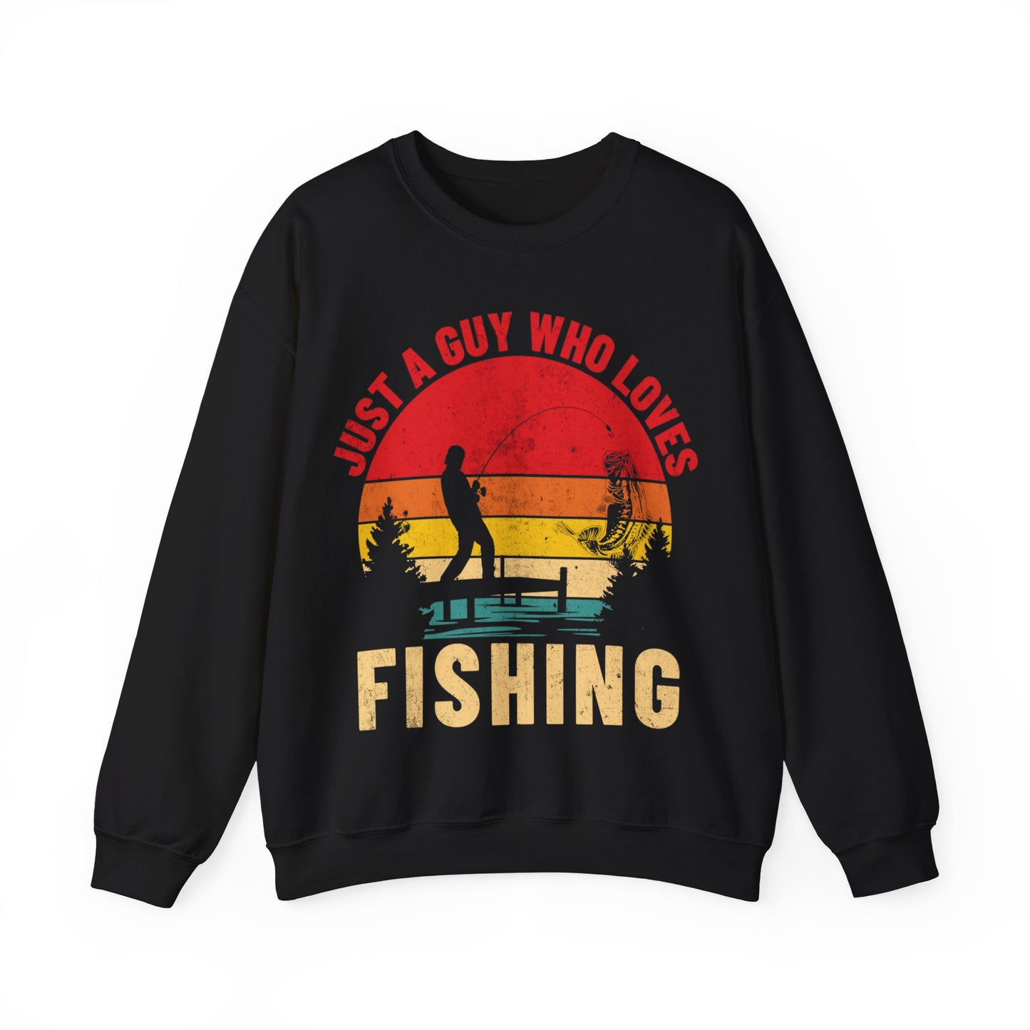 Just A Guy Who Loves Fishing Crewneck Sweatshirt
