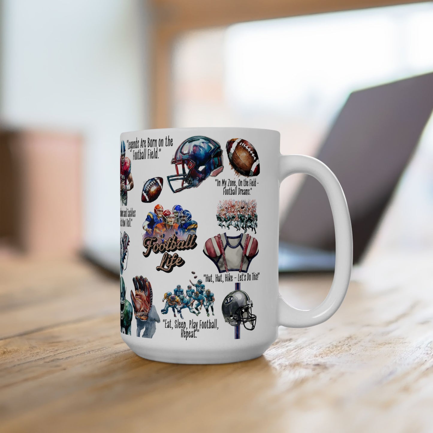 Football Life Ceramic Mug, 15oz