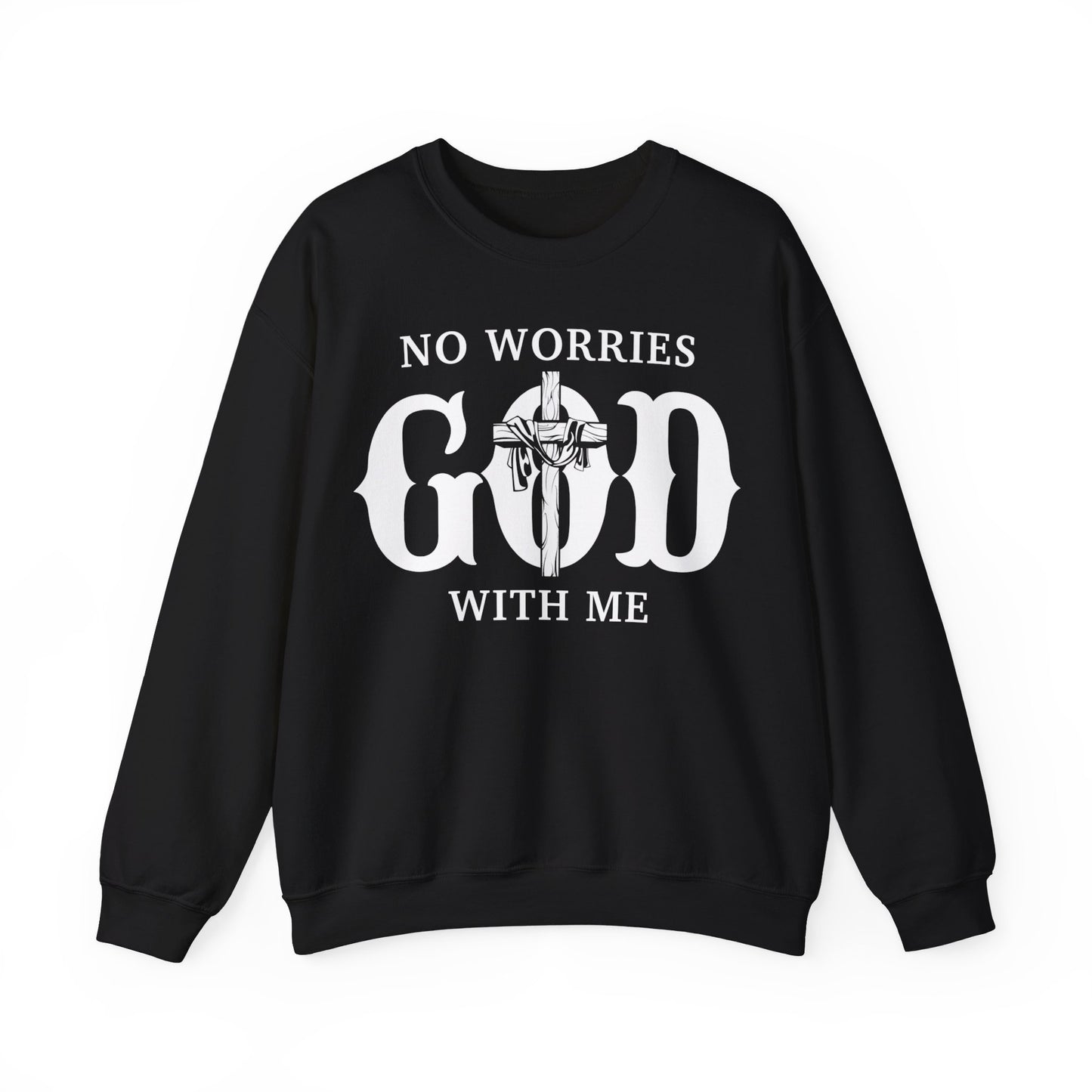 No Worries God With Me Crewneck Sweatshirt