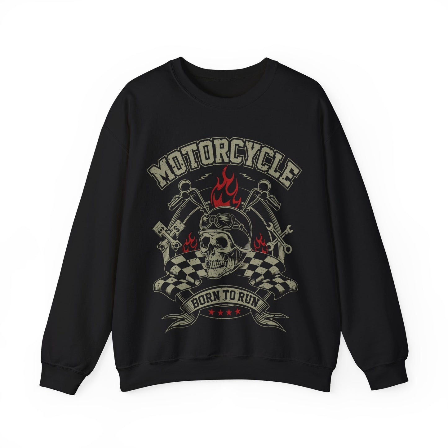 Motorcycle Born To Run Crewneck Sweatshirt