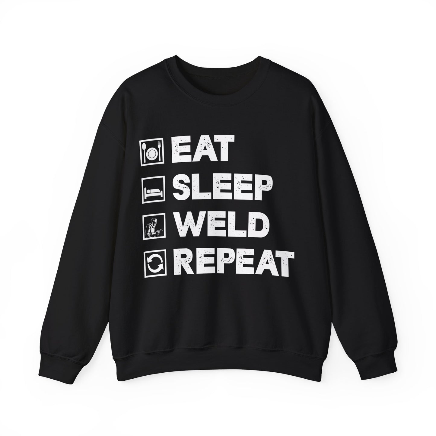 Eat Sleep Weld Repeat Crewneck Sweatshirt