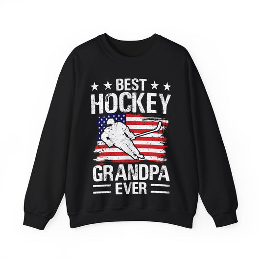 Best Hockey Grandpa Ever Crewneck Sweatshirt