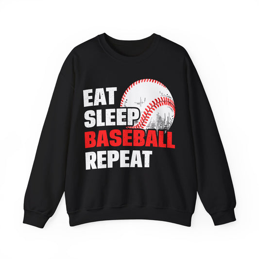 Eat Sleep Baseball Repeat Crewneck Sweatshirt