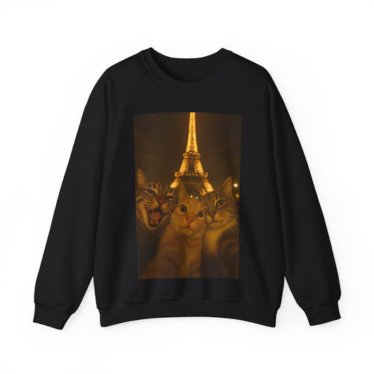 Cat At Paris Crewneck Sweatshirt