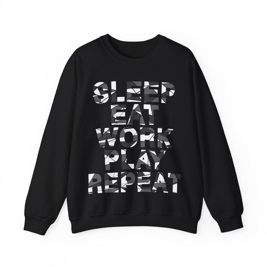 Sleep Eat Work Play Repeat Crewneck Sweatshirt