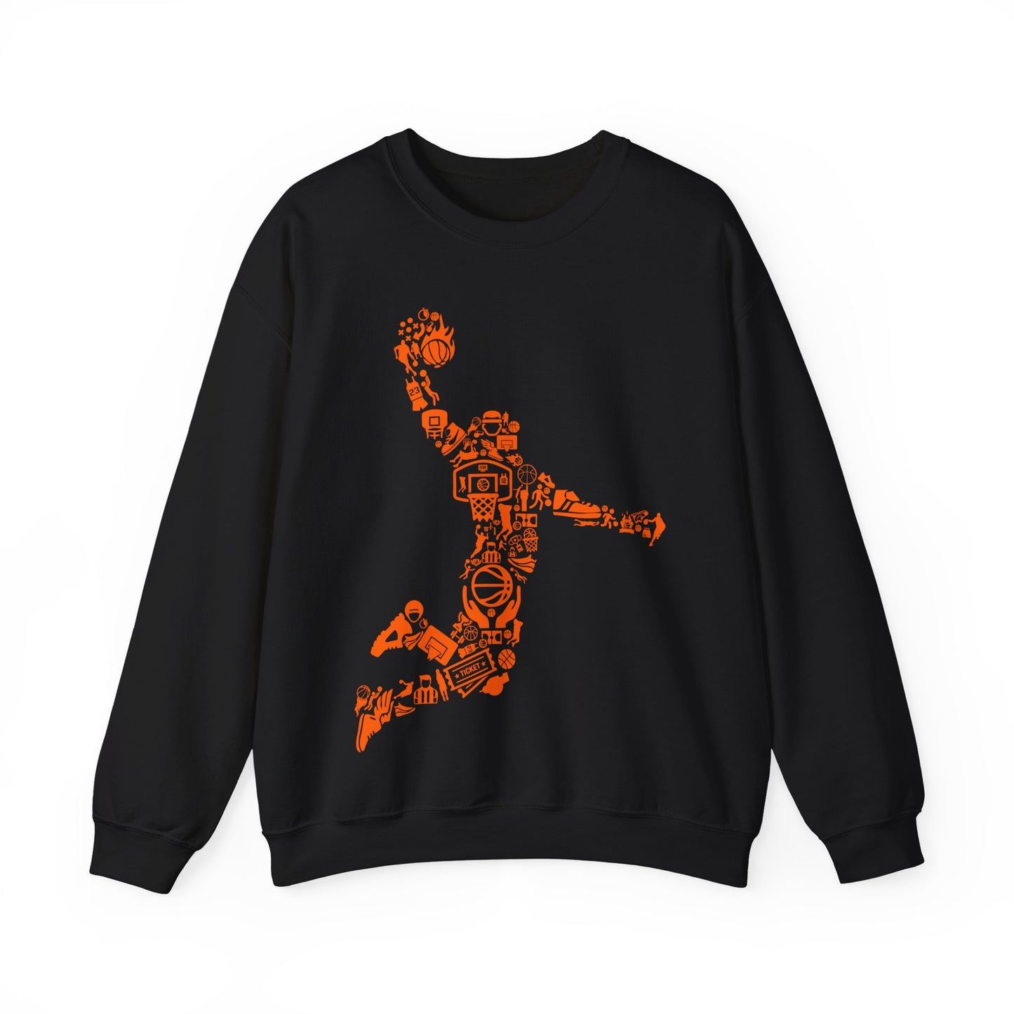 Basketball Crewneck Sweatshirt, Classic Basketball Graphic Pullover, Sports Fan Athletic Sweatshirt, Game Day Casual Unisex Crewneck, Gift for Men Women