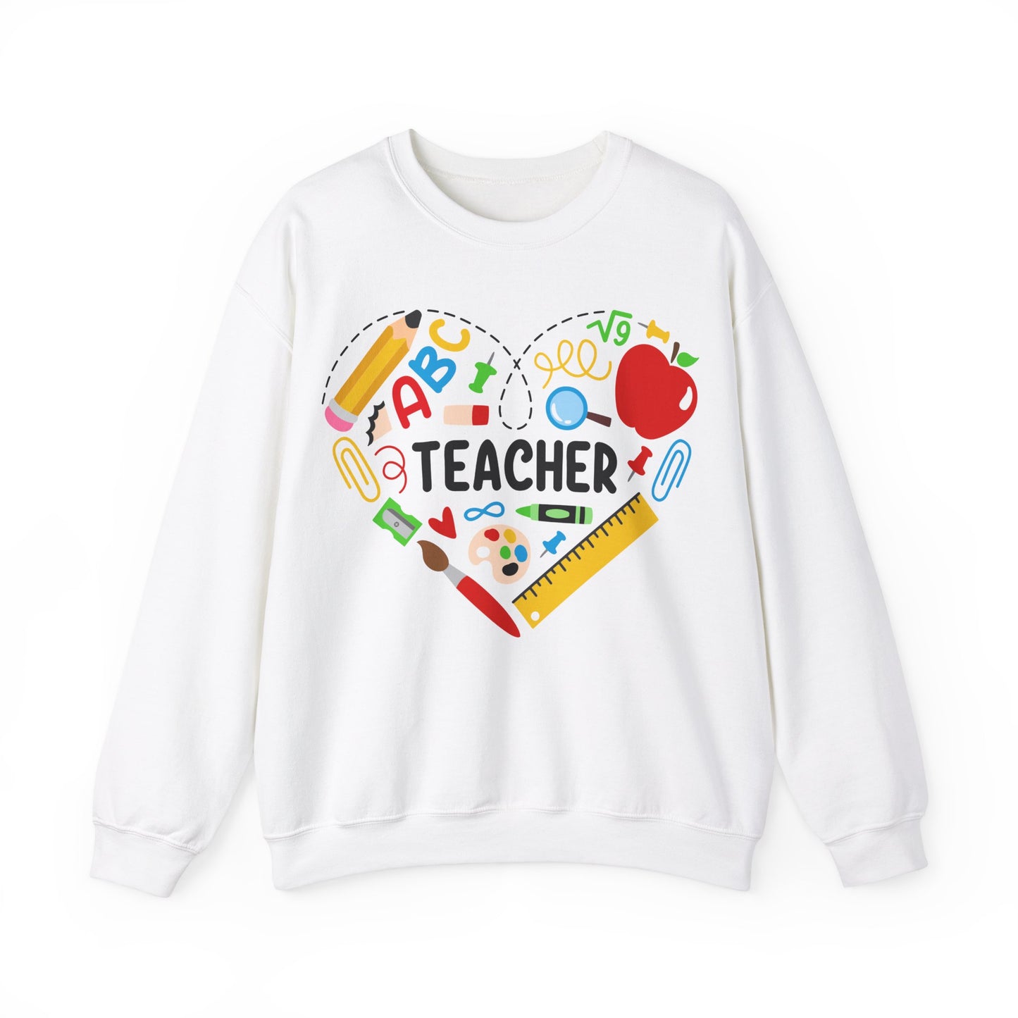 Teacher Heart Crewneck Sweatshirt