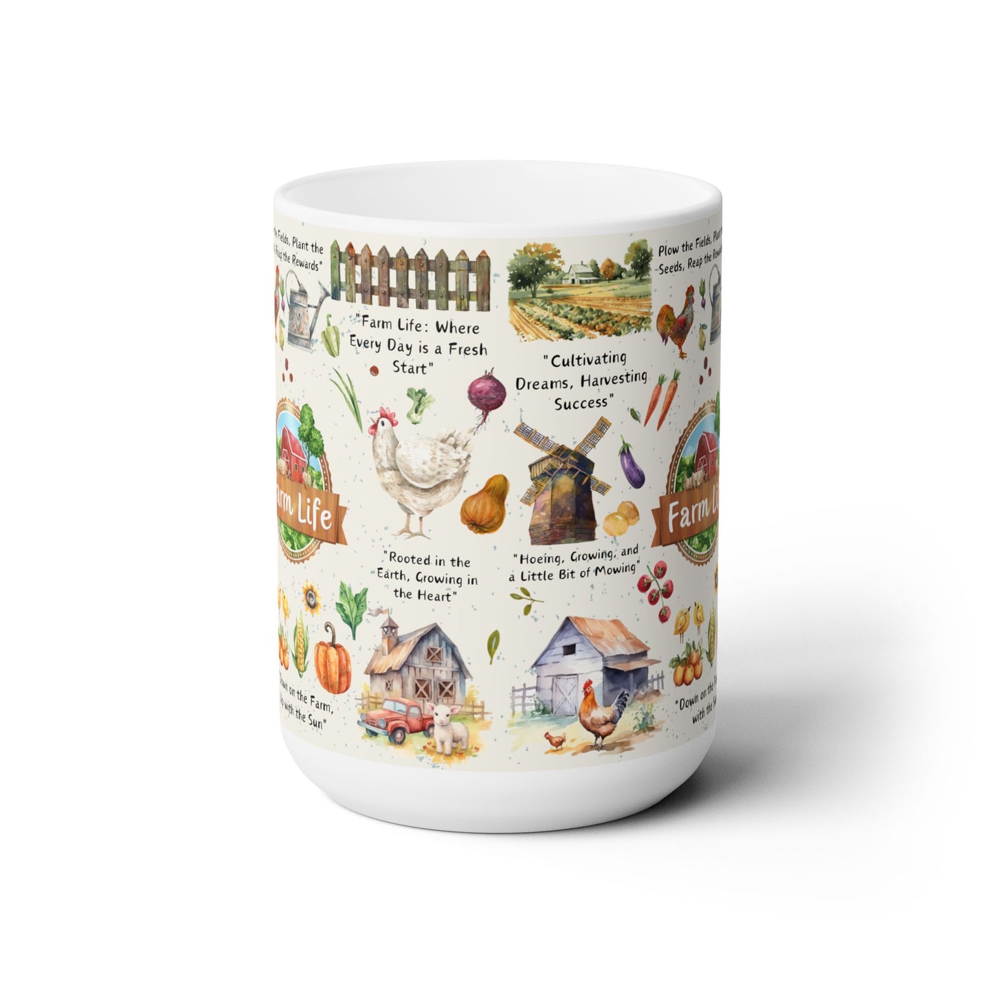 Farm Life Ceramic Mug, 15oz