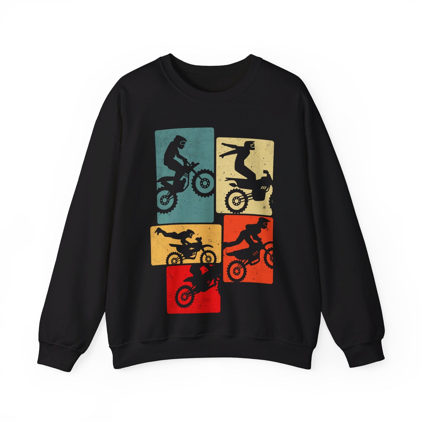 Retro With Motocross Motorcycle Crewneck Sweatshirt