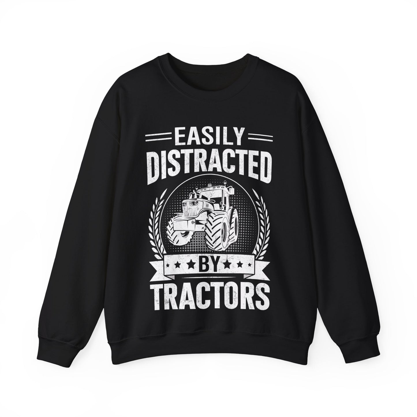 Easily Distracted By Tractors Crewneck Sweatshirt