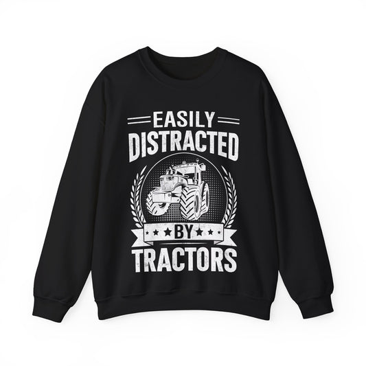 Easily Distracted By Tractors Crewneck Sweatshirt