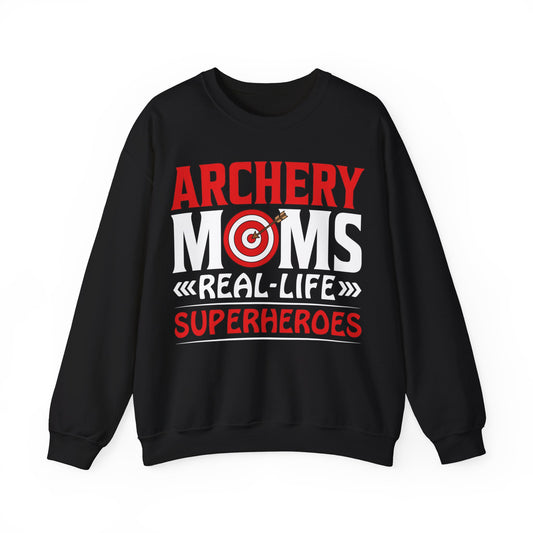 Archery Mom Real Life Superheroes Crewneck Sweatshirt