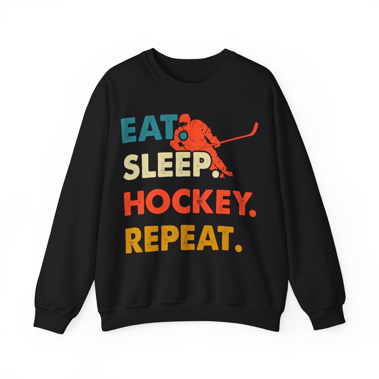 Eat Sleep Hockey Repeat Crewneck Sweatshirt