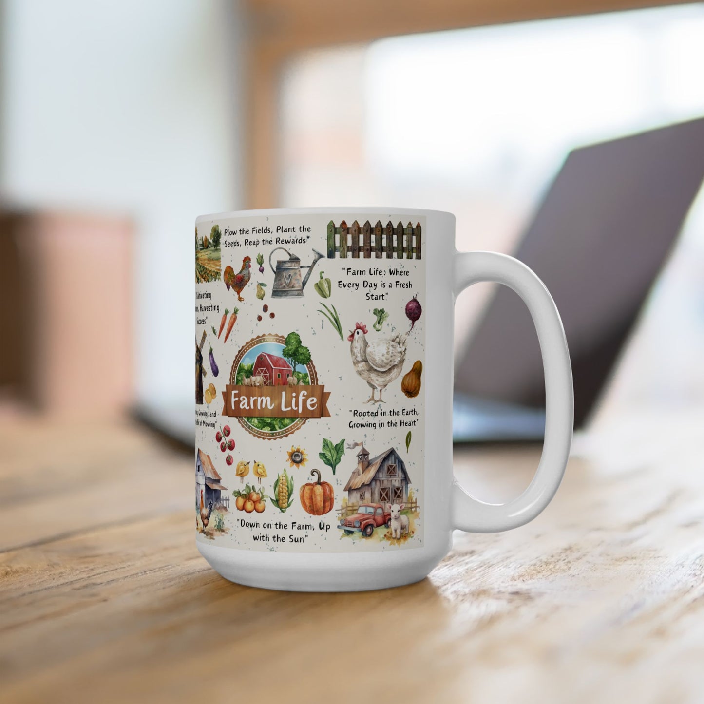 Farm Life Ceramic Mug, 15oz