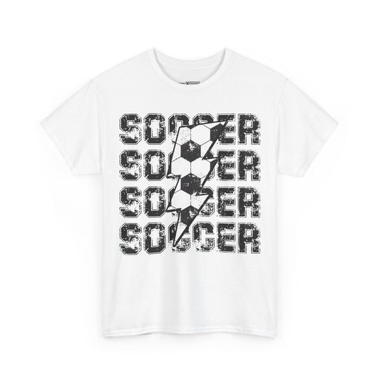 Soccer Lightning Graphic T-Shirt | Electric Bolt Futbol Fan Sport Energy Unisex Gift Tee