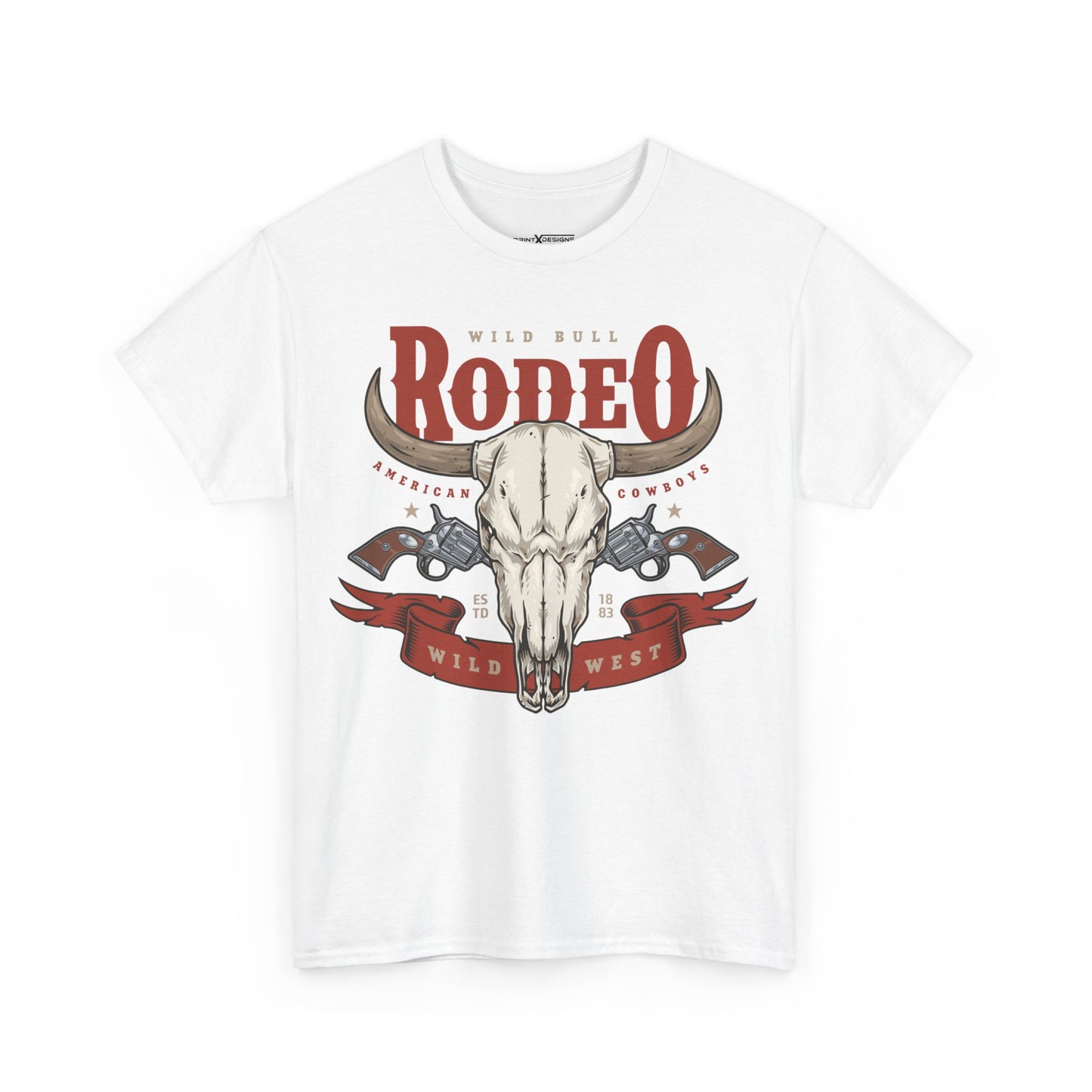 Wild Bull Rodeo American Cowboys ESTD 1883 Wild West Shirt