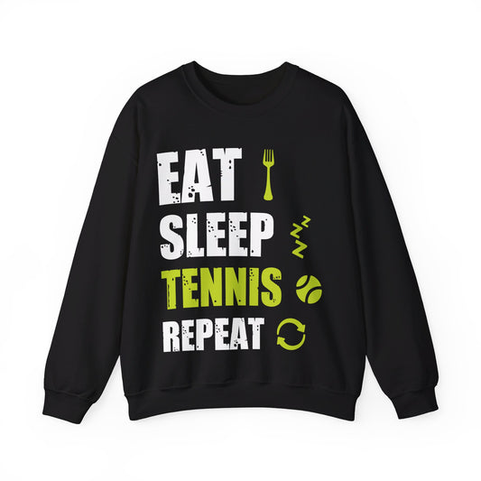 Eat Sleep Tennis Repeat Crewneck Sweatshirt