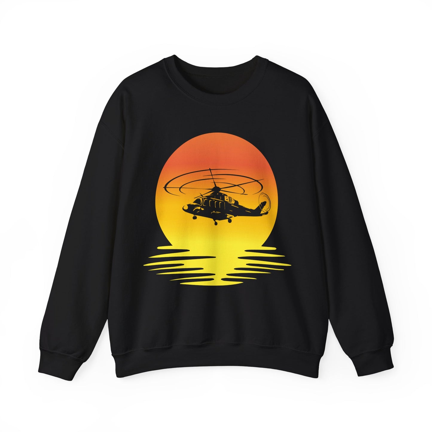 Sunset Apache Helicopter Crewneck Sweatshirt